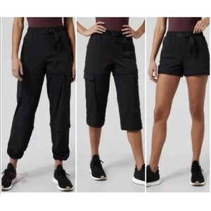 Athleta Trekkie Convertible Hike Pant  3-in-1 Zip Off Cargo Black - Size 16